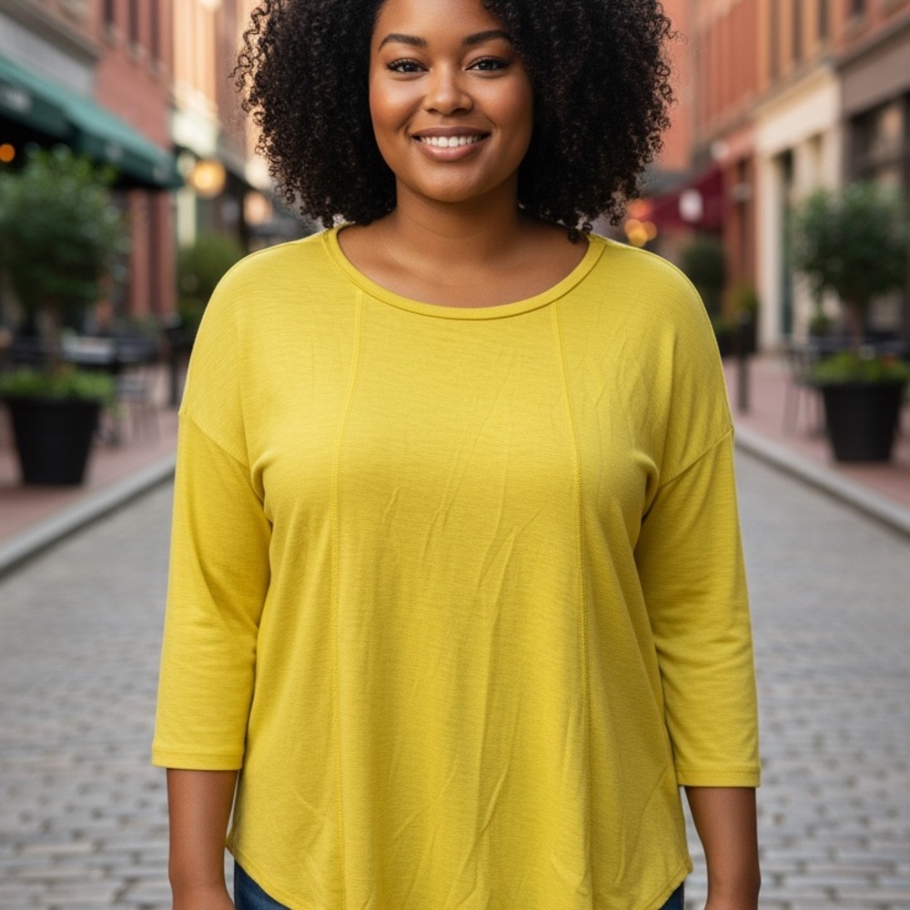 Westbound Yellow Long Sleeve Relaxed Tee